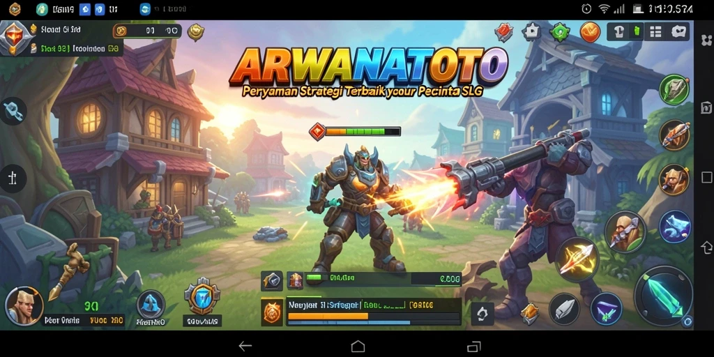 Tangkapan layar gameplay <strong>ARWANATOTO</strong> yang menampilkan aksi pertarungan strategi yang intens.