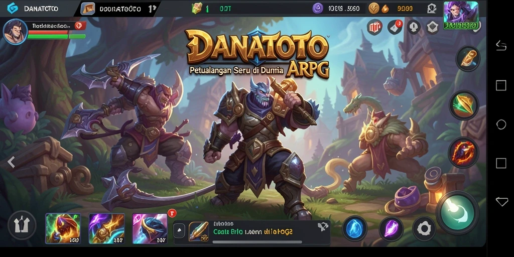 Gameplay seru dalam <strong>DANATOTO</strong> dengan pertempuran strategi dan eksplorasi dunia.