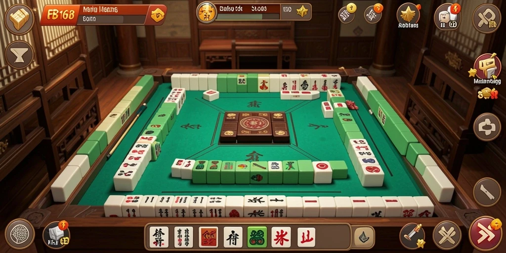 Tampilan gameplay FB168 dengan ubin Mahjong yang menarik dan menantang.