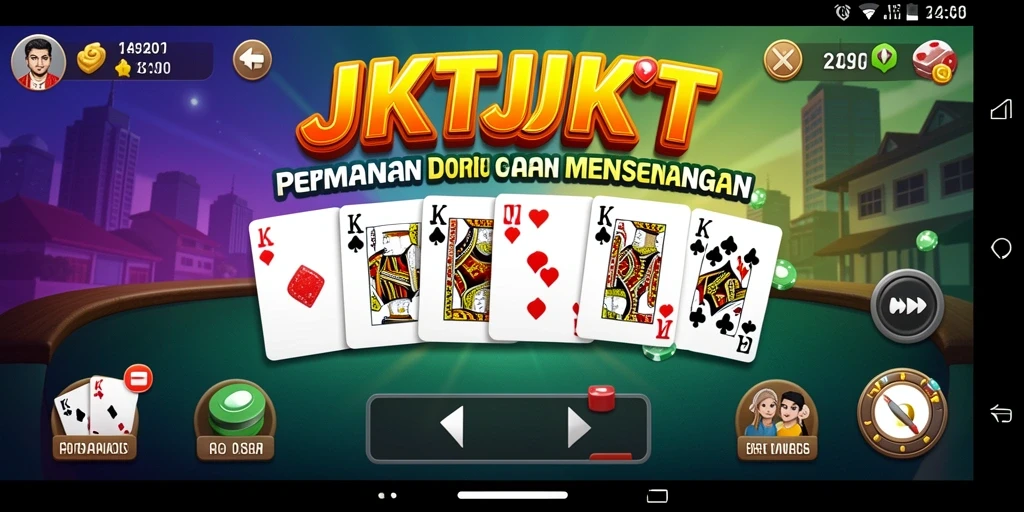 Tampilan gameplay seru JKTJKT dengan Domino yang mendebarkan.