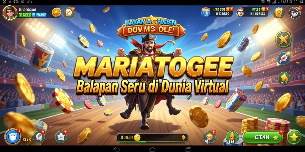 Tampilan gameplay seru di MARIATOGEL dengan balapan yang mendebarkan.