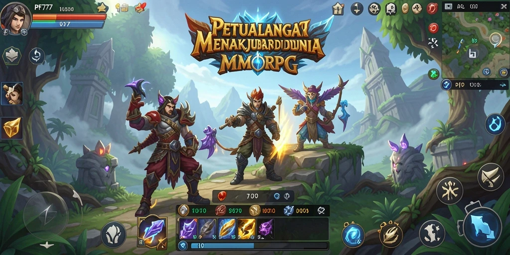 Tampilan gameplay PF777 yang menekankan petualangan MMORPG.