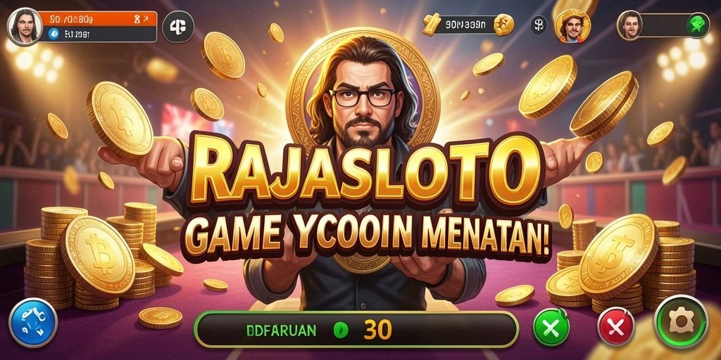 Tampilan gameplay RAJASLOTO dengan elemen manajemen Tycoon yang menarik.