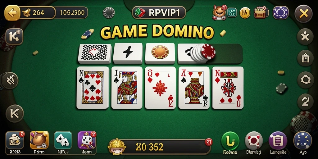 Gameplay seru di RPVIP1 saat bermain domino.